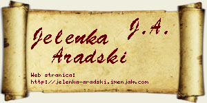 Jelenka Aradski vizit kartica